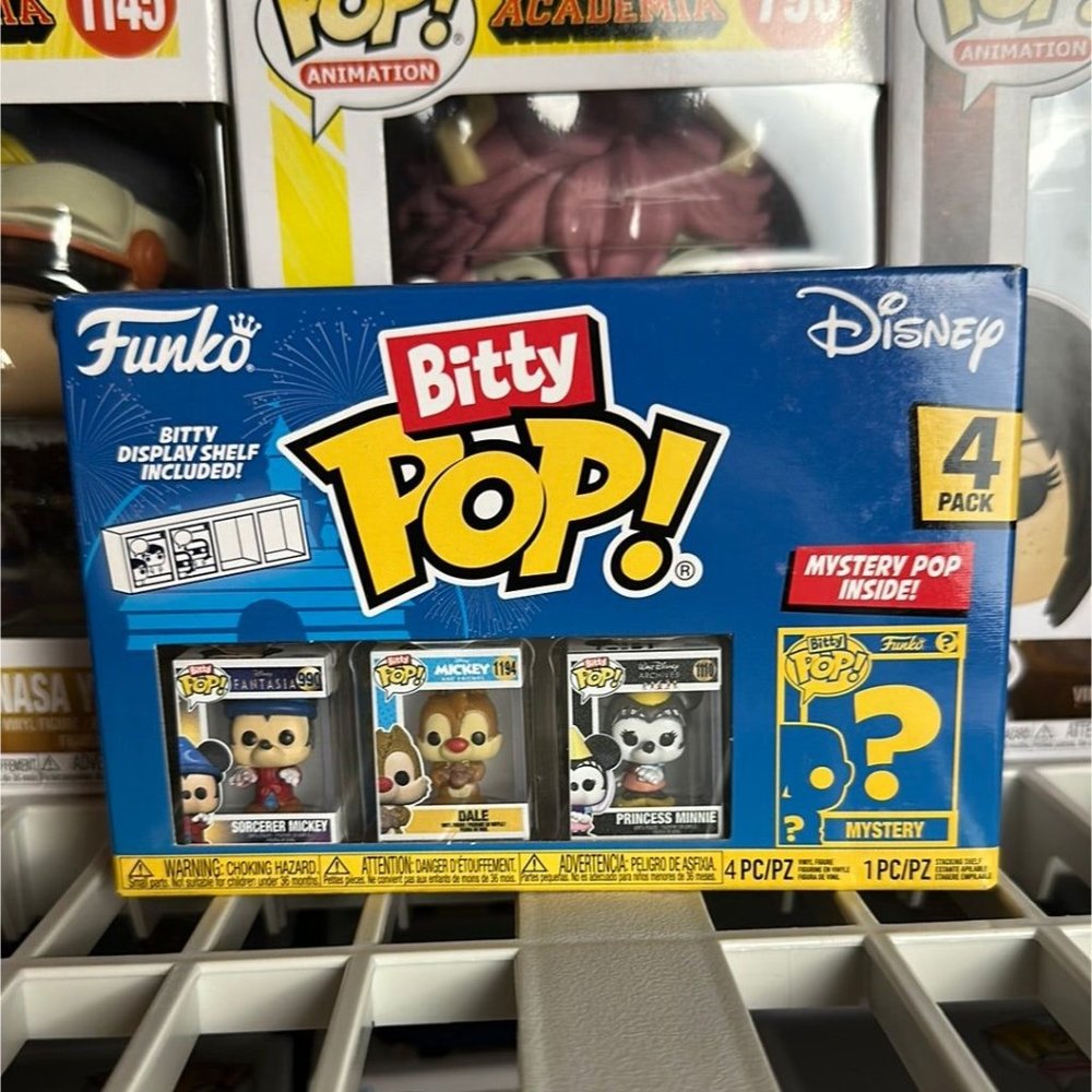 Funko Bitty Pop! Disney Classics with Mystery Pop! Sorcerer Mickey, Dale, Prince
